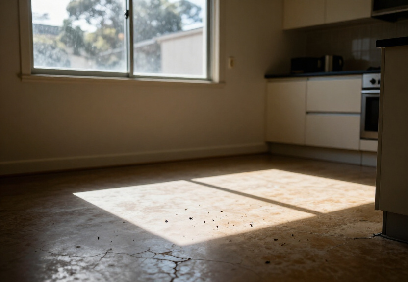 Cockroaches in a Bonnyrigg kitchen before treatment